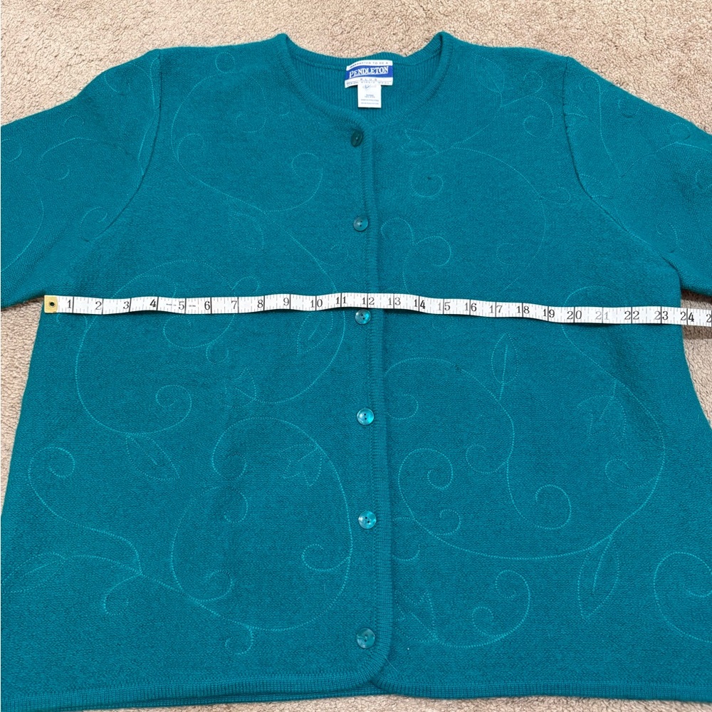 Pendleton Vintage Turquoise Wool Sweater - image 6